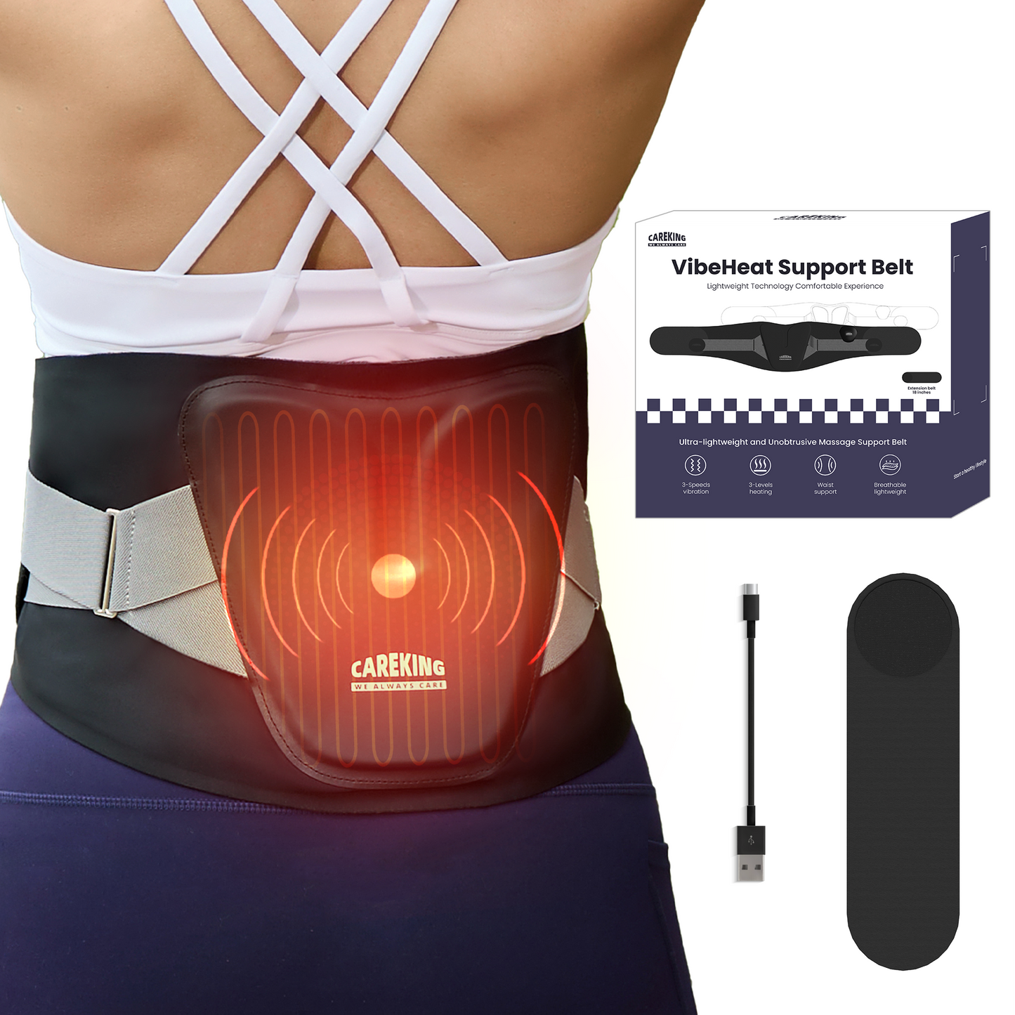 Cordless Heating Pad for Back Lower Back Pain Relief
