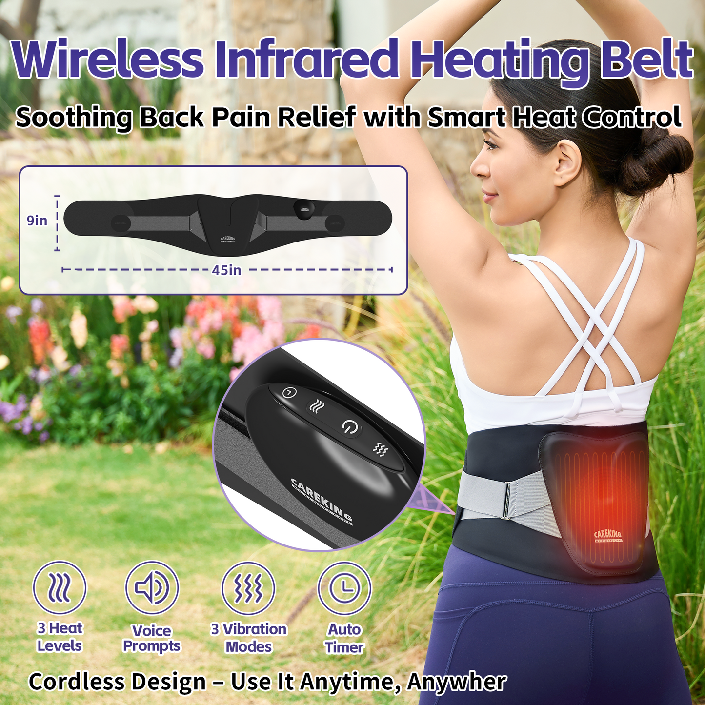 Cordless Heating Pad for Back Lower Back Pain Relief