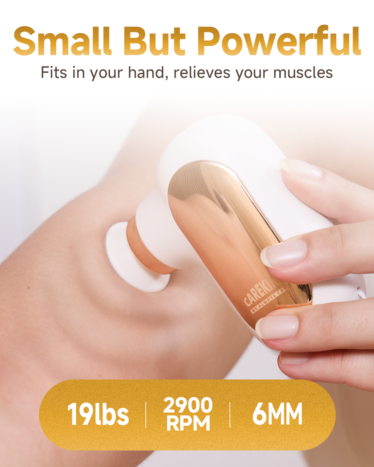 CAREKING Mini Massage Gun Travel Size, Powerful Small Massage Gun Deep Tissue for Pain Relief, Muscle Massager for Neck Shoulder Thigh Scalp Quiet Pocket Massager with Carry Case Gifts for Women